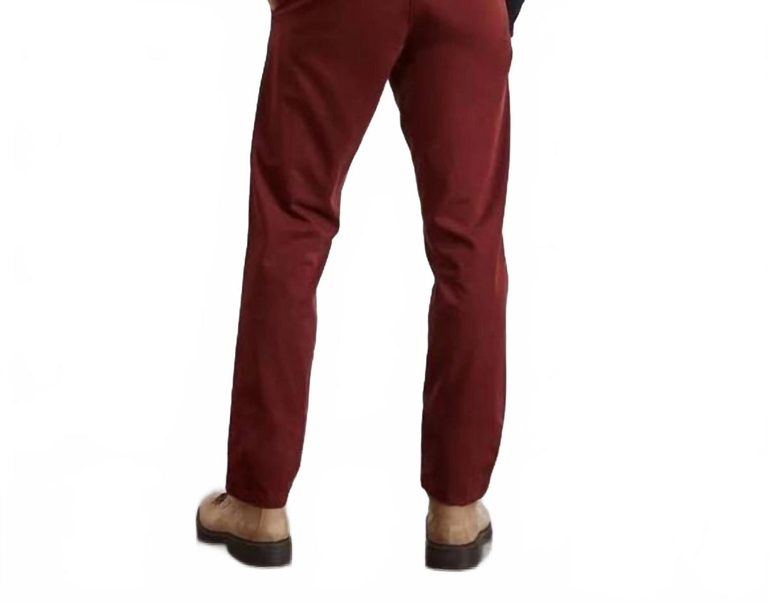 corduroy chino pants in burgundy
