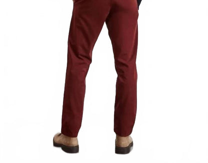 corduroy chino pants in burgundy