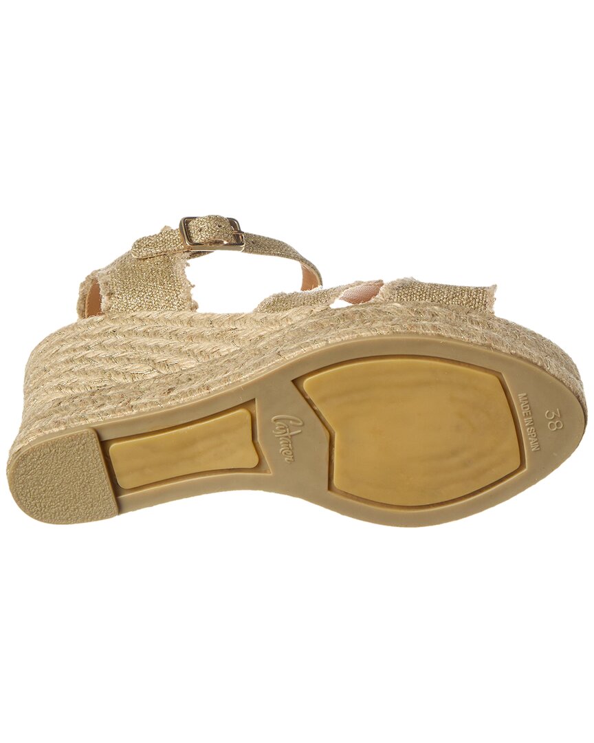bromelia 100 metallic canvas wedge espadrille