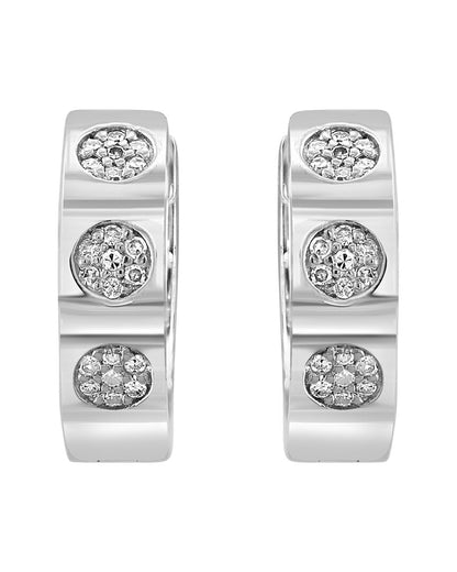 silver 0.12 ct. tw. diamond earrings