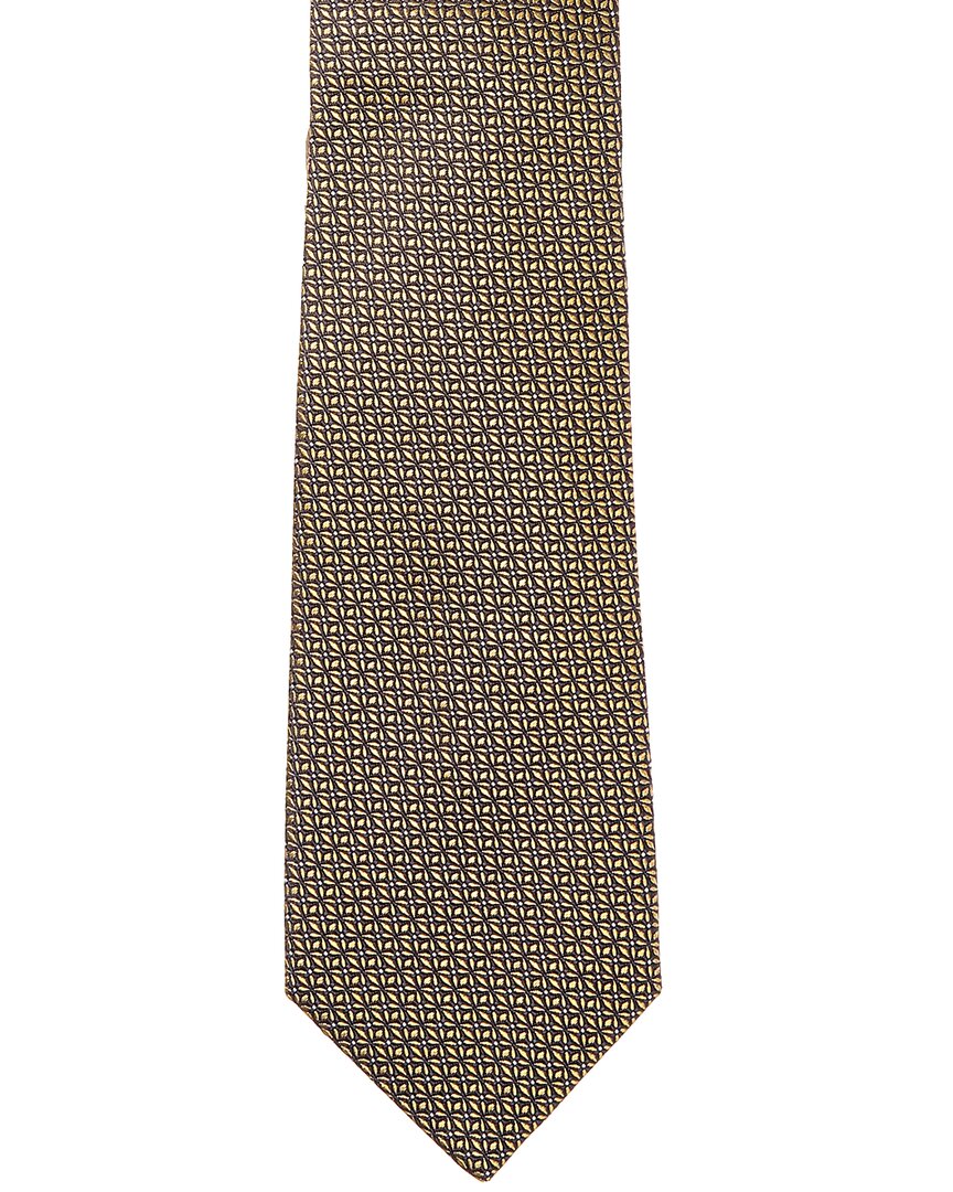 yellow floral silk tie