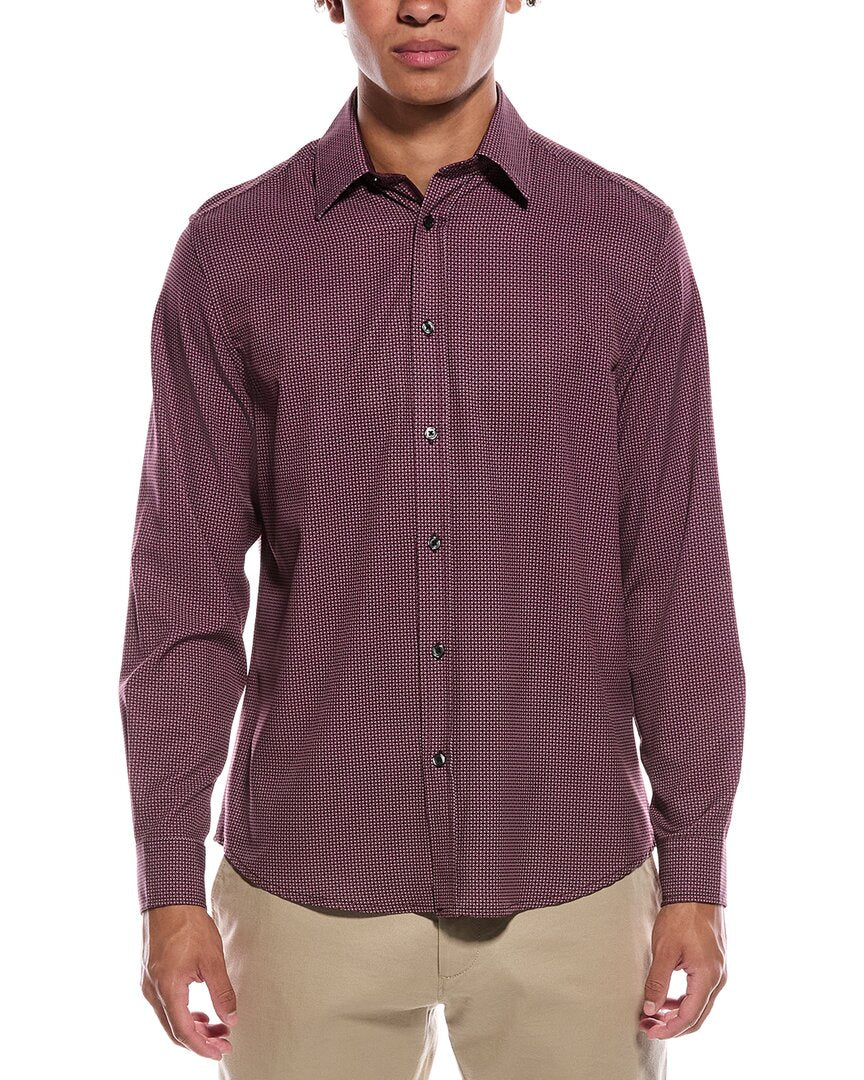 4-way geo print woven sport shirt