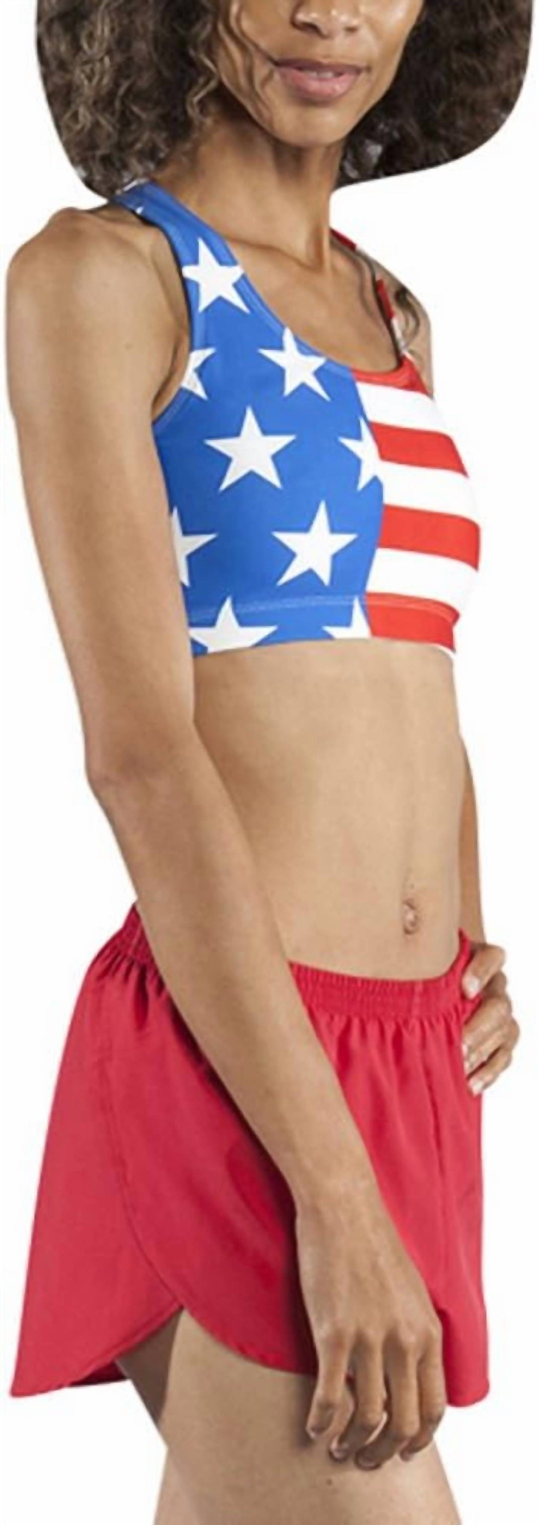 performance sports bra in american flag