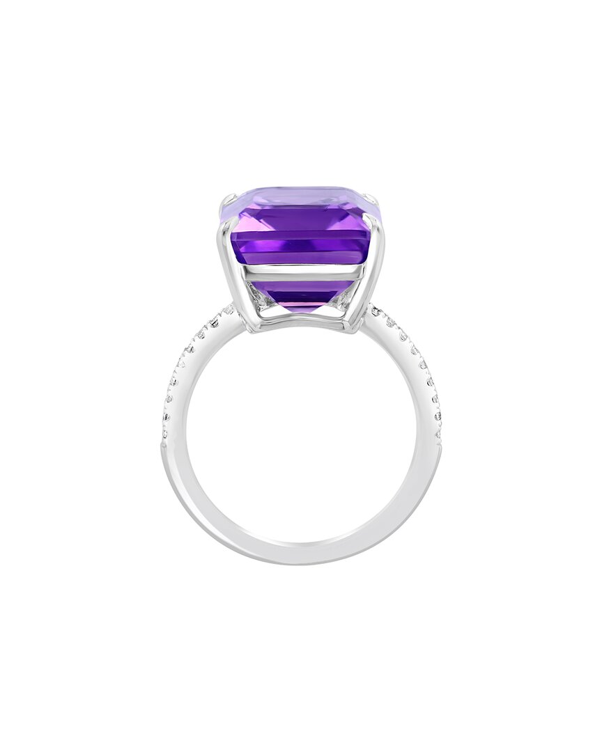 silver 12.50 ct. tw. amethyst, white sapphire ring
