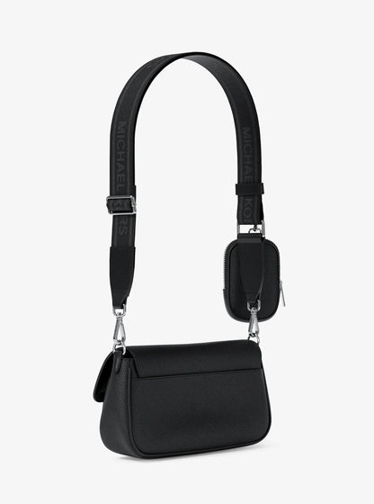 jet set travel small pebbled leather crossbody bag with pouch