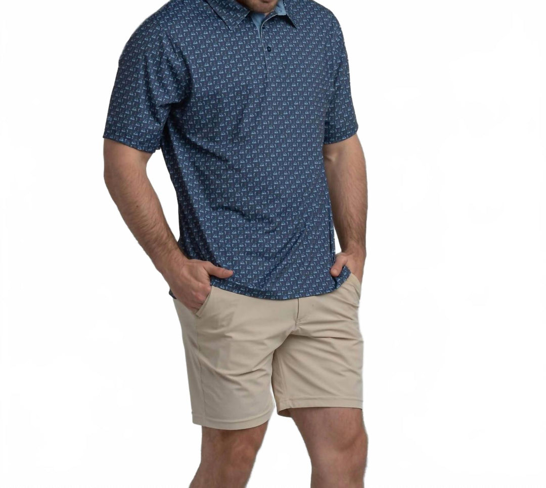 printed polo in nocturnal