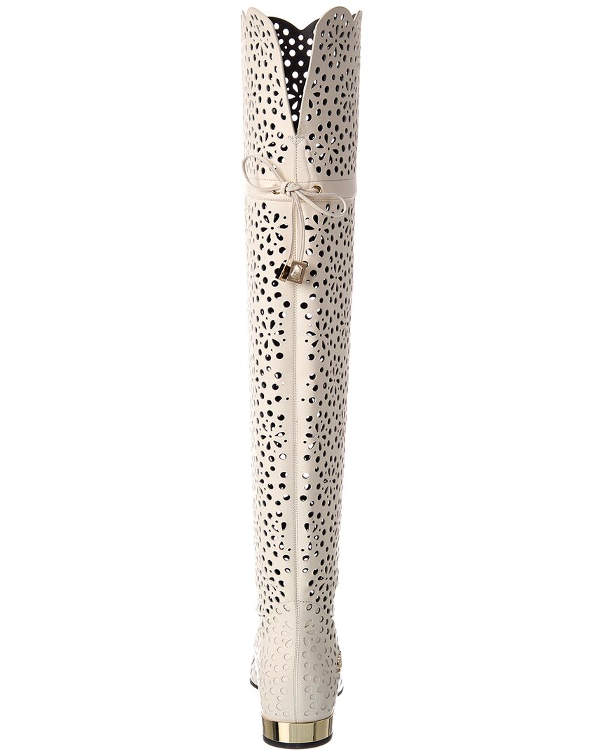 dentello leather knee-high boot