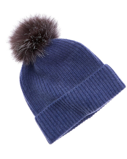 rib knit cashmere hat