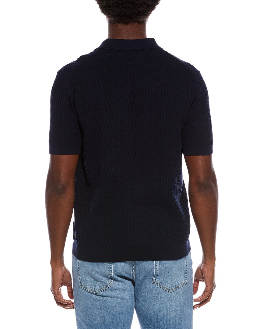 wave knit polo sweater