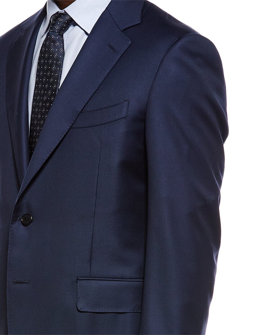 2pc wool suit with flat front pant