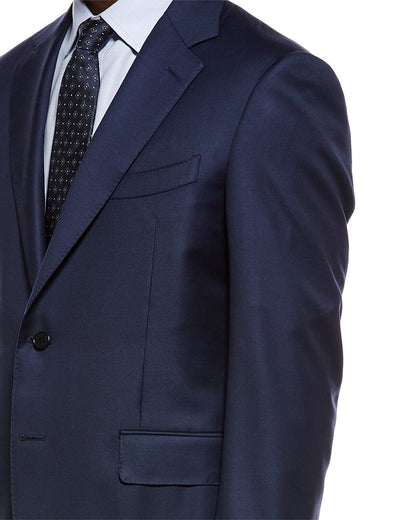 2pc wool suit with flat front pant