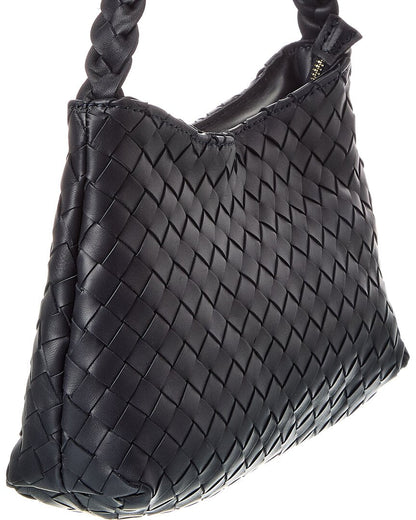 kaia hand-woven leather shoulder bag