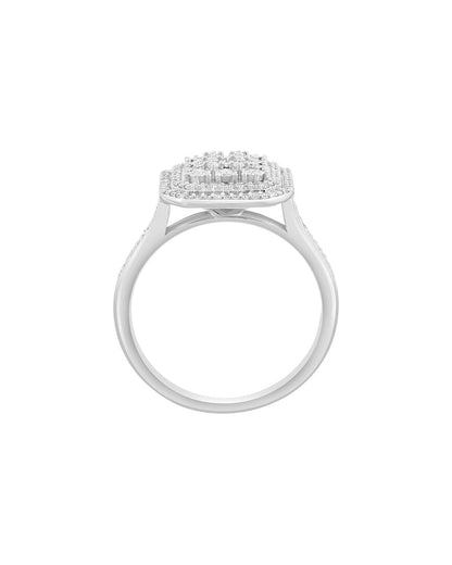 silver 0.50 ct. tw. diamond ring