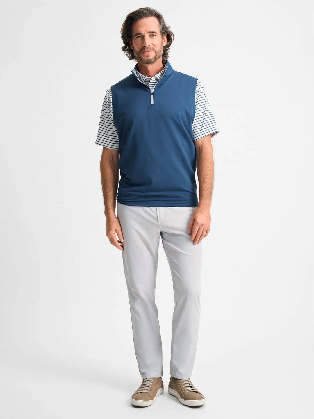 venture performance quarter zip vest in timeless navy