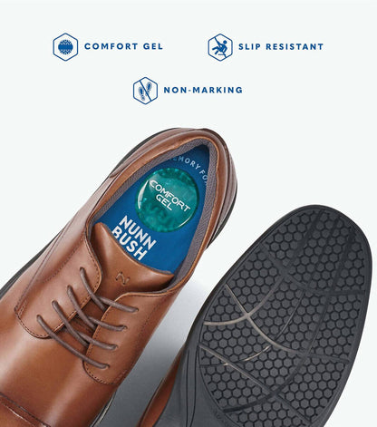 men's kore pro plain toe oxford shoes in cognac