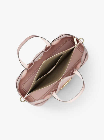 carson medium logo debossed satchel