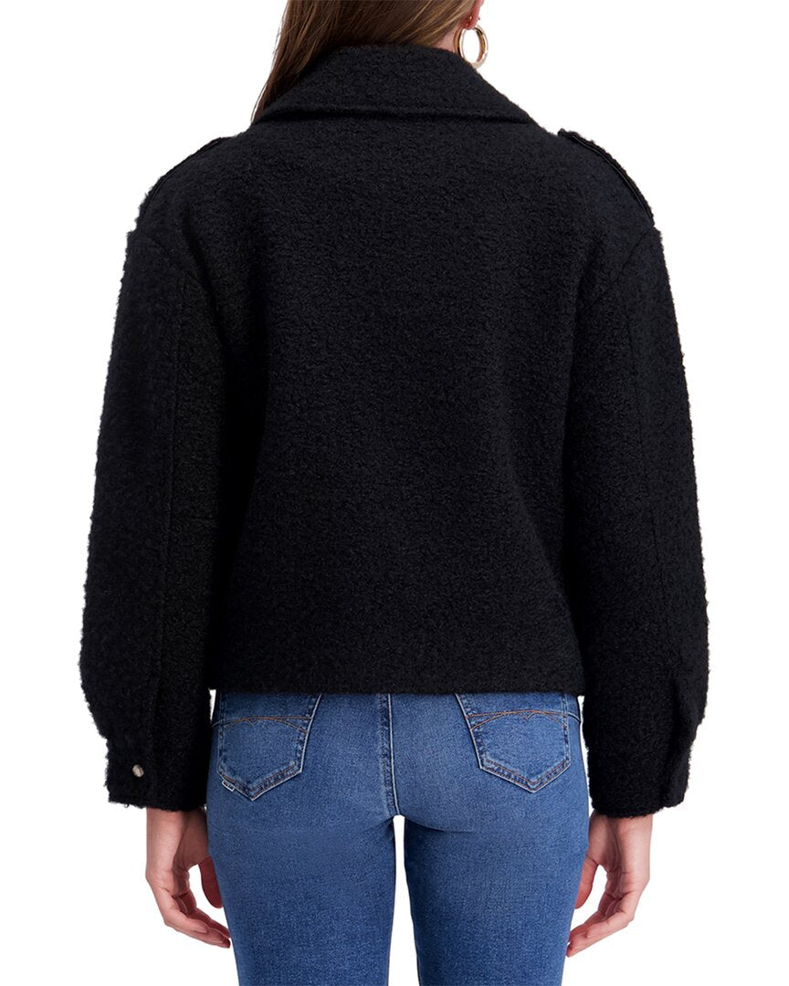boucle wool moto jacket