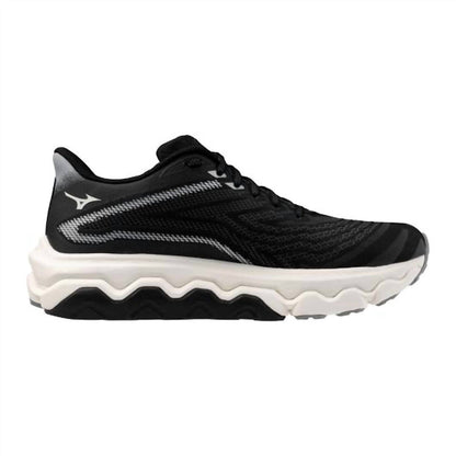 women's wave horizon 8 running shoe in black-white