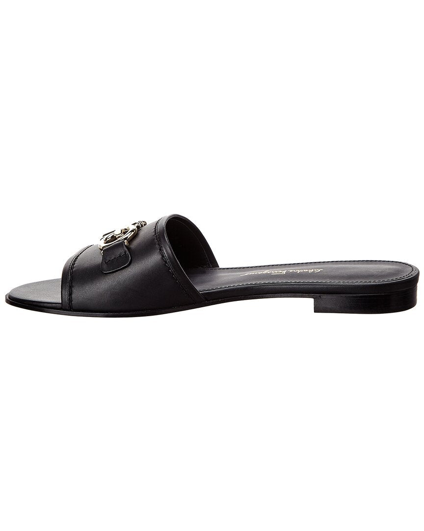 ferragamo gancini leather slide
