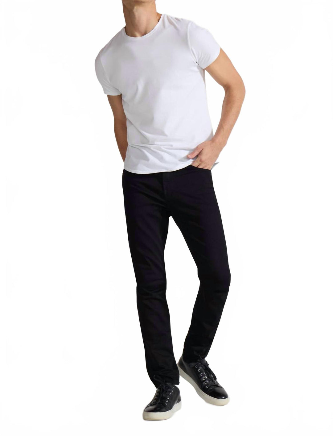 brando parisian luxe slim stretch jeans in noir