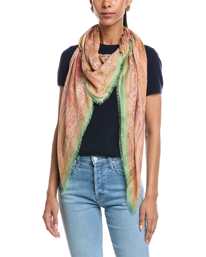 logo silk-blend shawl