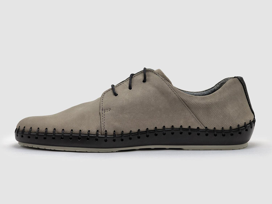 men's stitched leather shoes in grey