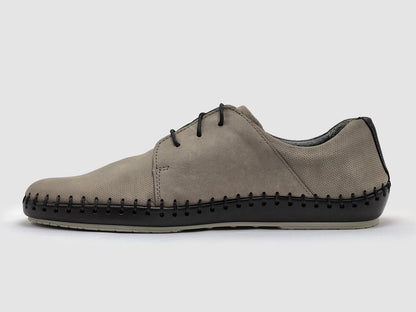 men's stitched leather shoes in grey