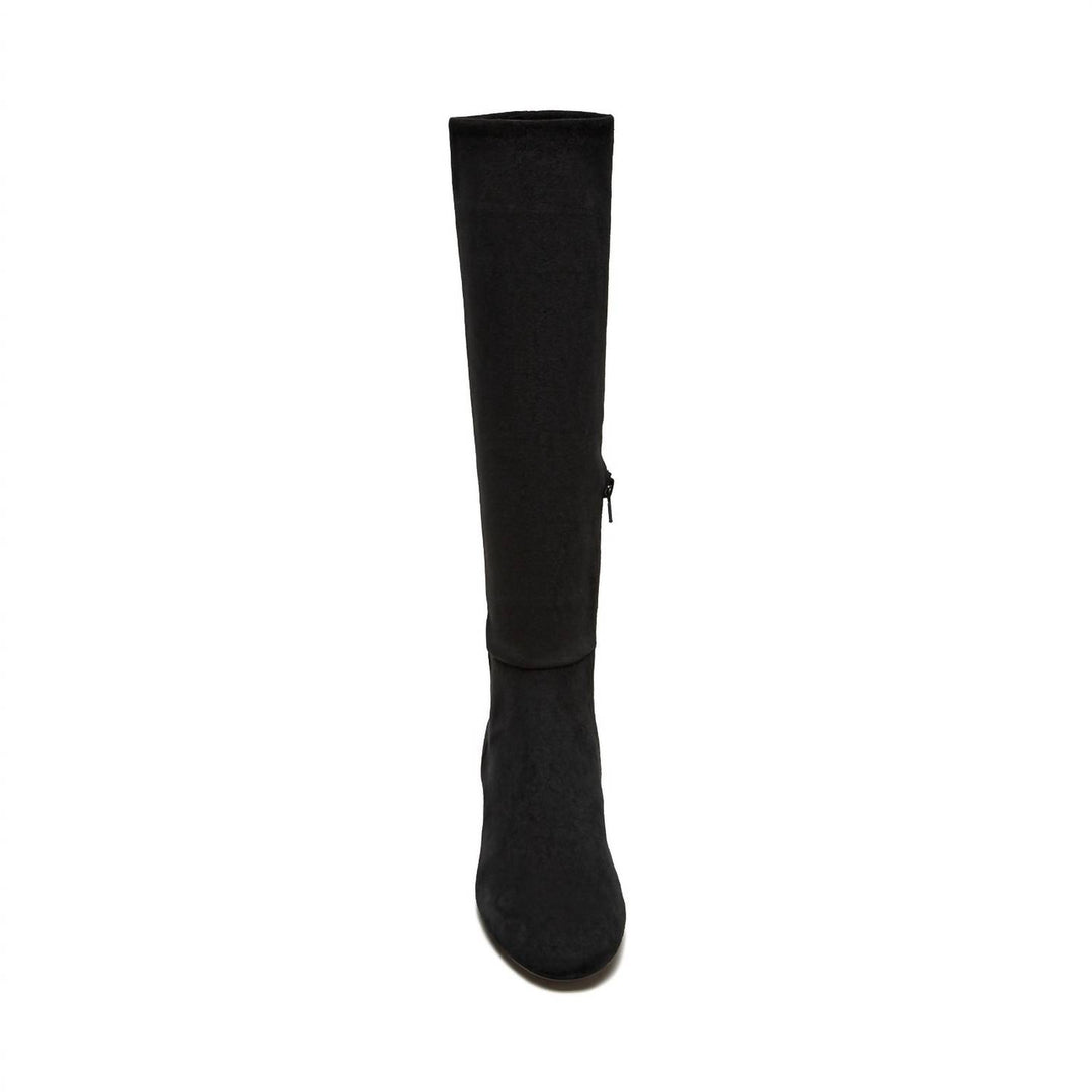 women's gold boots in black