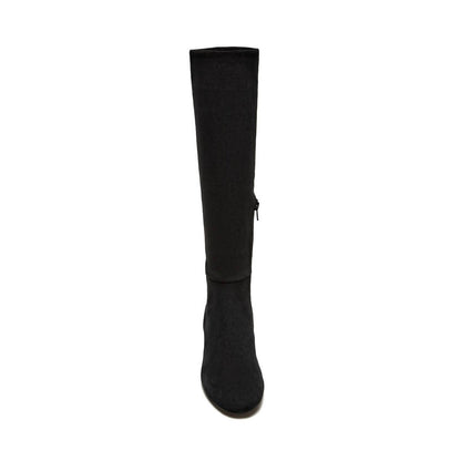 women's gold boots in black