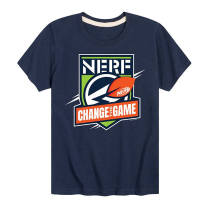 تي شيرت كرة قدم بأكمام قصيرة مطبوع عليه شعار "تغيير اللعبة" للأولاد من NERF