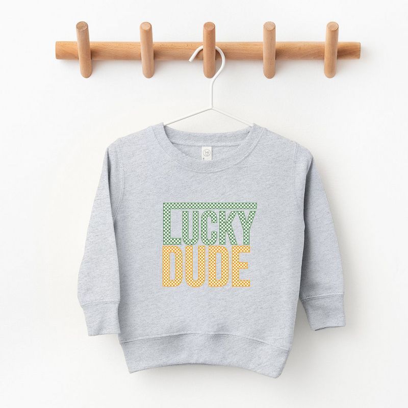 The Juniper Shop Block Checkered Lucky Dude Toddler Graphic Sweatshirt