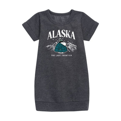 فستان بناتي من الصوف بأكمام قصيرة مطبوع عليه رسومات سنوبي ألاسكا لاست فرونتير - بيناتس