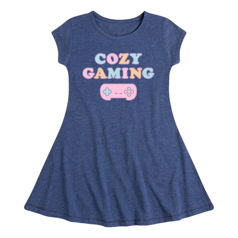 Girls' - Instant Message - Cozy Gaming Fit & Flair Cap Sleeve Dress