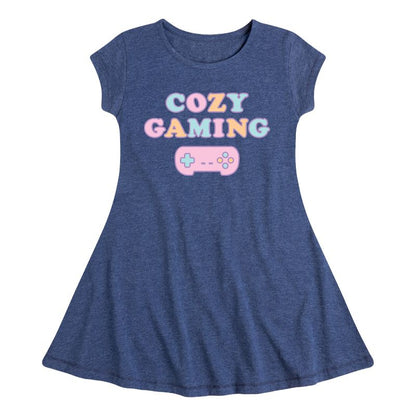 Girls' - Instant Message - Cozy Gaming Fit & Flair Cap Sleeve Dress