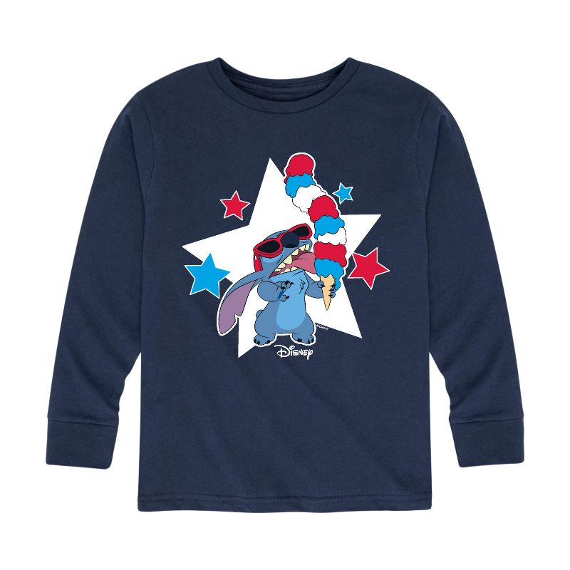 Boys' - Lilo and Stitch - Stitch Ice Cream Long Sleeve Graphic T-Shirt