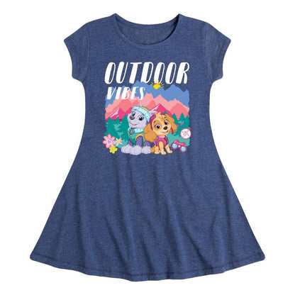 Girls' - Paw Patrol - Outdoor Vibes Skye and Everest Fit & Flair Cap Sleeve Dress