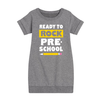 فستان صوف بأكمام قصيرة برسومات جرافيكية للأطفال في مرحلة ما قبل المدرسة - رسالة فورية - جاهز للانطلاق