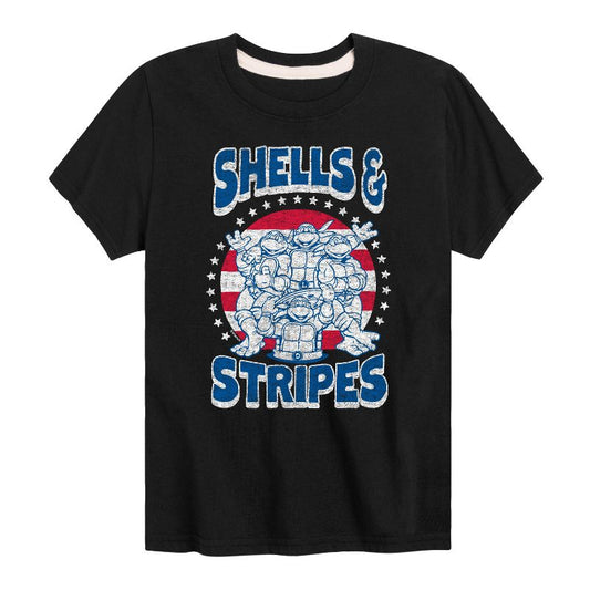 تي شيرت جرافيكي بأكمام قصيرة للأولاد من Teenage Mutant Ninja Turtles - Shells And Stripes