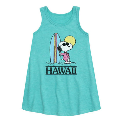 Girls' - Peanuts - Hawaii Graphic Sleeveless Aline Dress