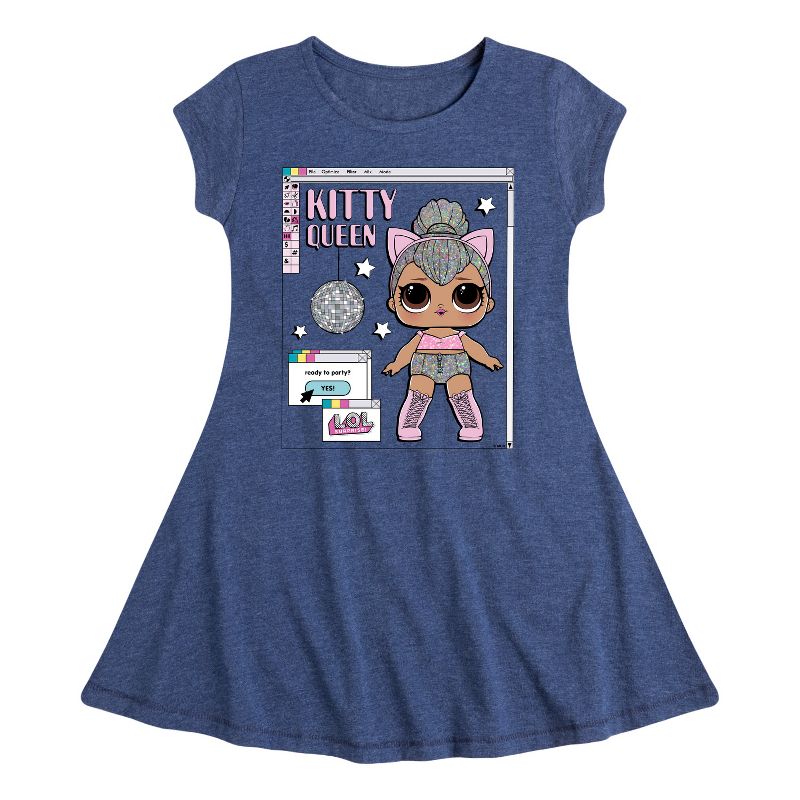 Girls' - LOL Surprise! - Computer Design Fit & Flair Cap Sleeve Dress