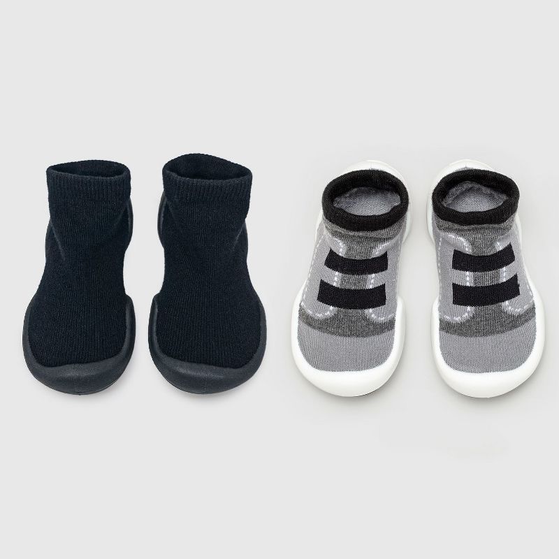 Komuello Toddler Sock Shoes Combo Set – Walker/Simple Black