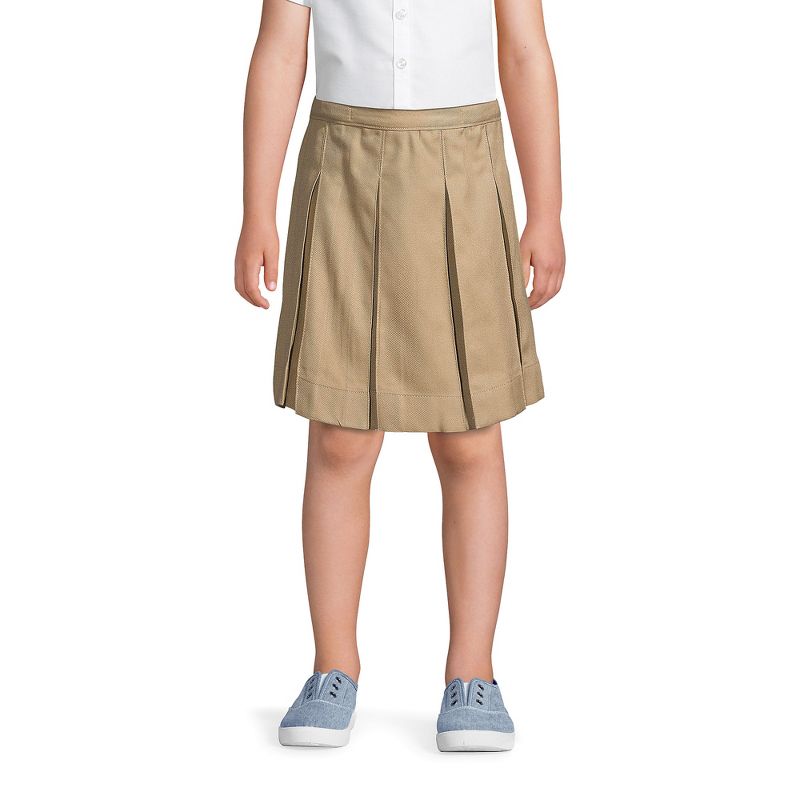 Lands' End Lands' End School Uniform Kids Solid Box Pleat Skirt Top of Knee