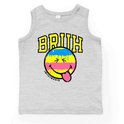 بلوزة بدون أكمام للشباب بتصميم ممزق من The Juniper Shop SmileyWorld Bruh Paint Drip