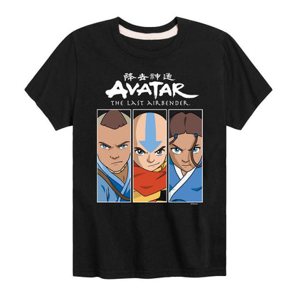 Boys' - Avatar: The Last Airbender - Aang Sokka Katara Trio Short Sleeve Graphic T-Shirt