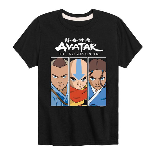 Boys' - Avatar: The Last Airbender - Aang Sokka Katara Trio Short Sleeve Graphic T-Shirt