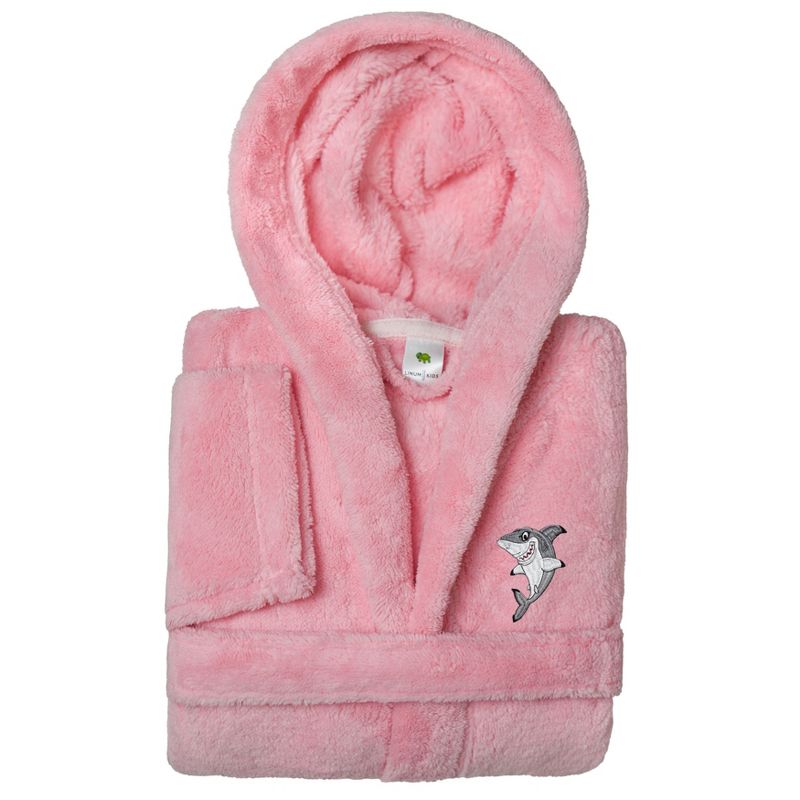 Linum Kids 100% Polyester SUPER PLUSH Double Brushed Hooded Bathrobe - TURTLE , KIDS65-DESIGN