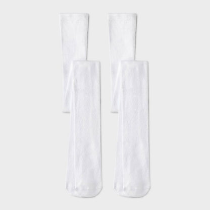 Girls' 2pk Cotton Tights - Cat & Jack™ Ivory