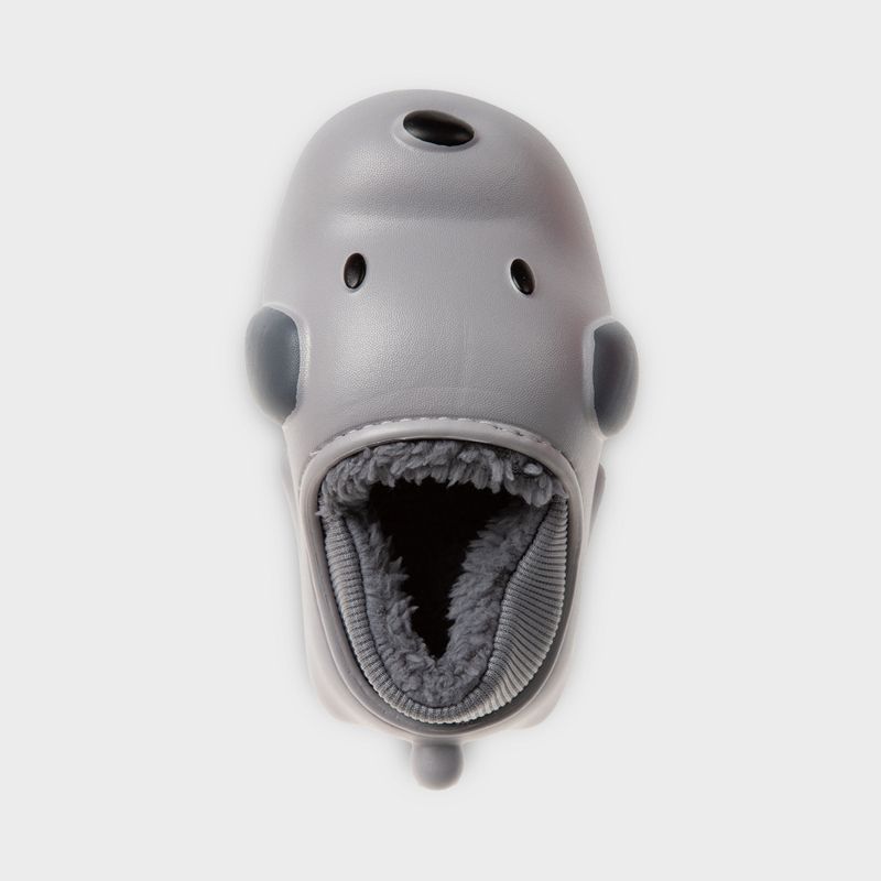 FOAMWALK Toddler Boy's Novelty Clogs with Faux Shearling and Fur Lining - Cute Shark and Dog Clogs for Toddler