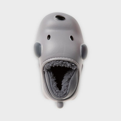 FOAMWALK Toddler Boy's Novelty Clogs with Faux Shearling and Fur Lining - Cute Shark and Dog Clogs for Toddler