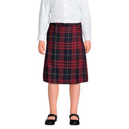 Lands' End School Uniform Kids Plaid A-line Skirt Below the Knee